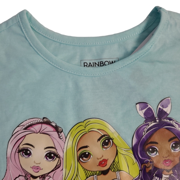 Rainbow High Girls Aqua Blue Short Sleeve Graphic Tees Size 10/12 - Picture 4 of 9